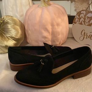 Aldo Wingtip Loafers Brushed Leather Black